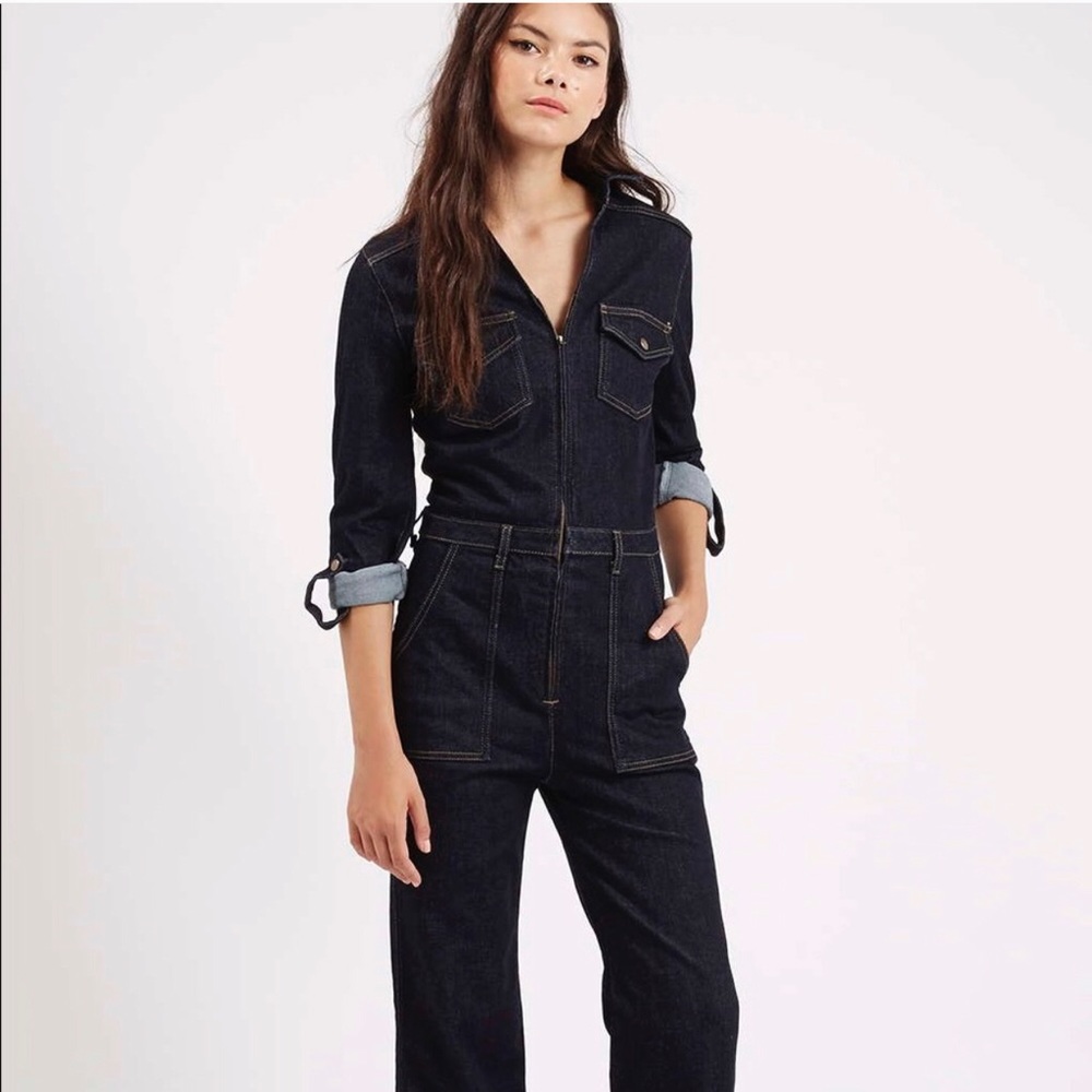 Topshop Moto Denim Jumpsuit